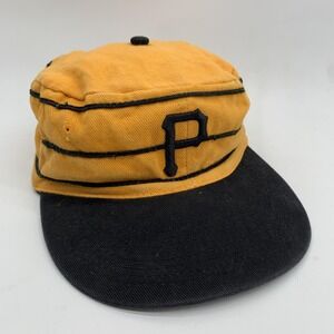 Vintage Pittsburgh Pirates Hat Cap Snap Back One Size Gold Black MLB BWM Global